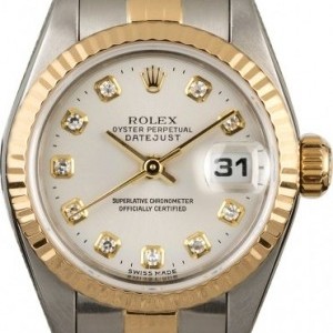 Rolex Used  Datejust 69173 Silver Diamond Dial Dial 834775