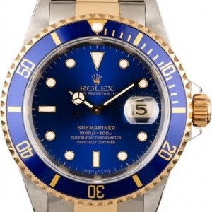 Rolex Pre-Owned  Submariner 16613 Two Tone with Blue Dia Dial 830603