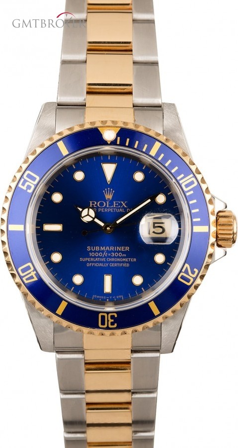 Rolex Pre-Owned  Submariner 16613 Two Tone with Blue Dia Dial 830603
