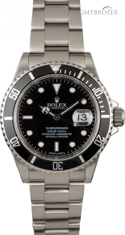 Rolex Mens  Submariner 16610 Serial Engraved Rehaut Rehaut 840780