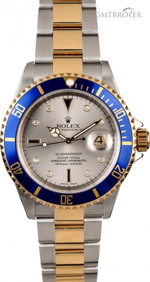 Rolex PreOwned  Submariner 16613 Slate Serti Serti 791126
