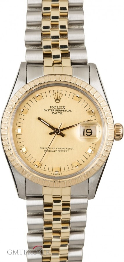 Rolex Date 15053 Champagne Pie Pan Dial Dial 840636