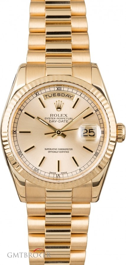 Rolex PreOwned  President 118238 Champagne Dial Dial 850628