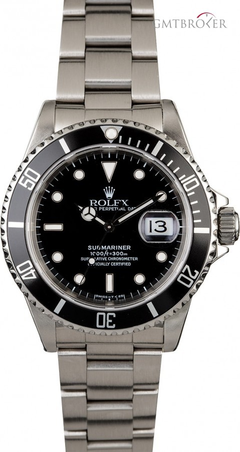 Rolex Pre-Owned Mens  Black Submariner 16610 16610 823610