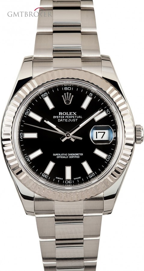 Rolex Datejust II Ref 116334 Steel Oyster with Black DIa 116334 833333