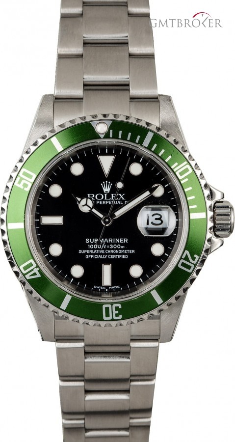 Rolex Used  Submariner 16610V Anniversary Bezel Kermit Kermit 834790