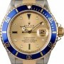Rolex Submariner 16613 Champagne Serti Dial with Blue Be