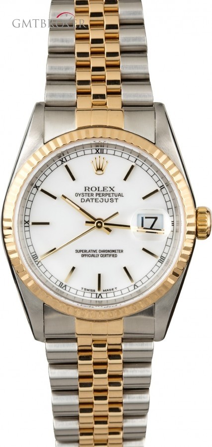 Rolex Mens  Datejust 16233 White Index Dial 16233 840106