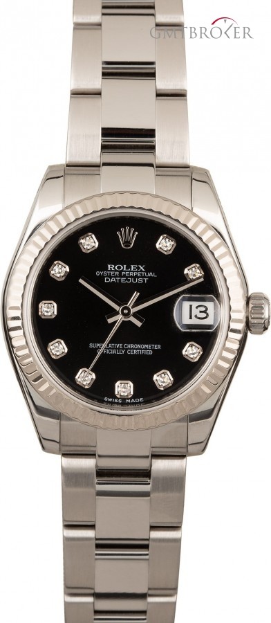 Rolex Mid-Size Datejust 178274 Black Diamond Dial Dial 837622