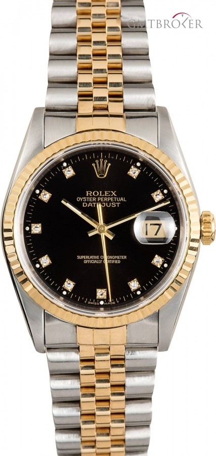 Rolex PreOwned  Datejust 16233 Black Diamond Dial Dial 836278