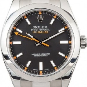 Rolex Milgauss 116400 Black Dial with Orange Accents 116400 824516