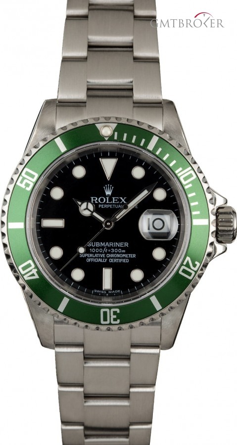 Rolex PreOwned  Submariner 16610V Anniversary Bezel Kerm Kermit 836254
