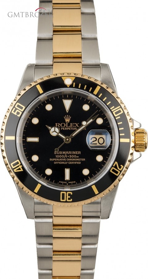 Rolex Used  Submariner Black 16613 Steel  Gold Gold 849245