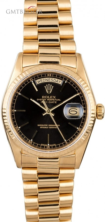 Rolex Certified  President 18038 Black Dial 18038 828446