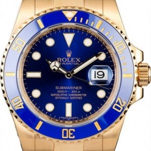 Rolex Yellow Gold Submariner 116618 Blue Dial Dial 837313