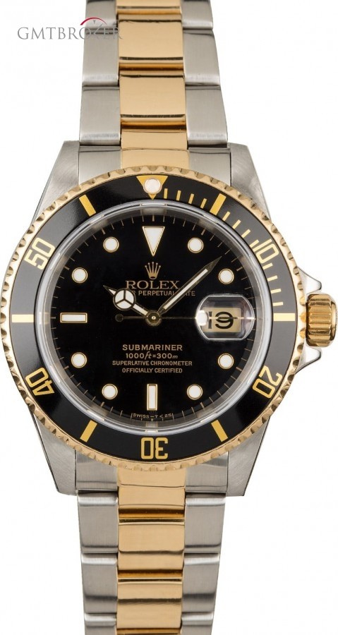 Rolex Certified  Submariner 16613 Two Tone Diving Watch 16613 846946