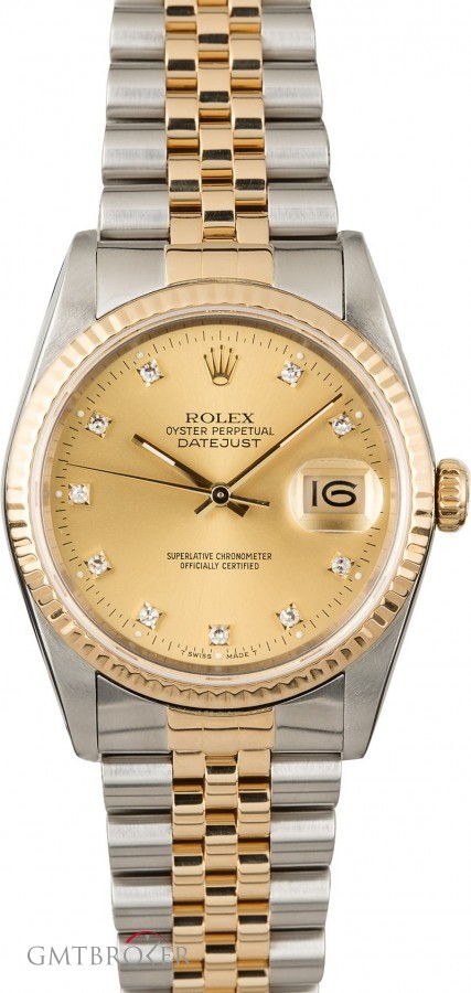 Rolex Pre Owned  Datejust 16233 Diamond Dial Mens Watch Watch 849662