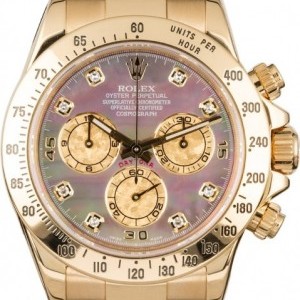Rolex Daytona 116528 Black Mother of Pearl Diamond Dial 116528 846775