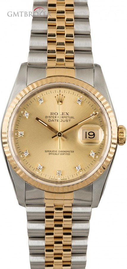 Rolex Used Mens  Datejust 16233 Diamond Markers Markers 849194