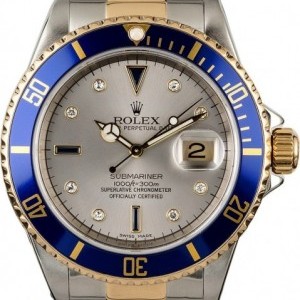 Rolex Mens  Submariner 16613 Serti Dial Dial 834466
