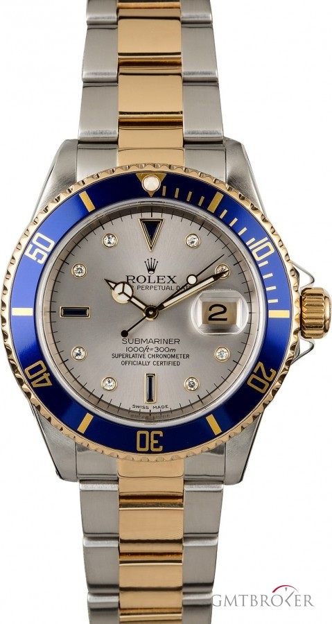 Rolex Mens  Submariner 16613 Serti Dial Dial 834466