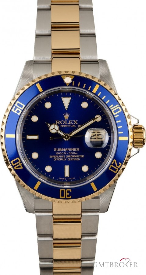 Rolex PreOwned  Submariner 16613 Blue Luminescent Dial 16613 832985