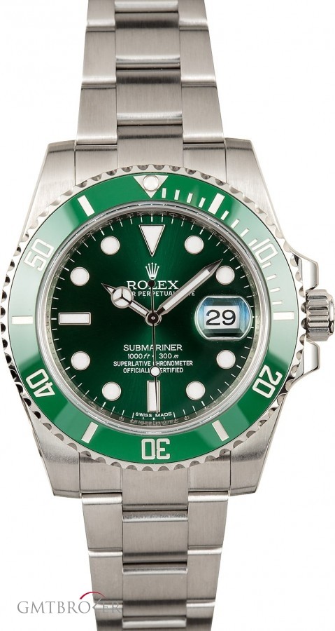 Rolex Used  Submariner 116610V Anniversary Green Hulk 116610LV 843574