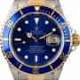 Rolex Mens  Submariner 16613 Blue Luminescent Dial