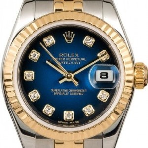 Rolex Lady Datejust 179173 Blue Vignette Diamond Dial 179173 776723