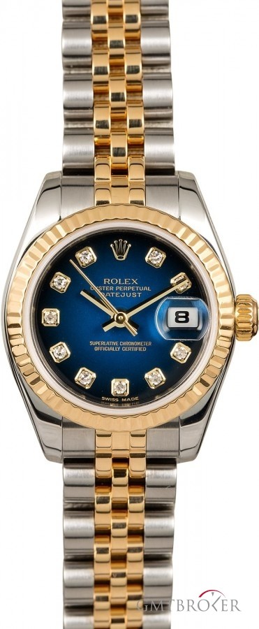 Rolex Lady Datejust 179173 Blue Vignette Diamond Dial 179173 776723