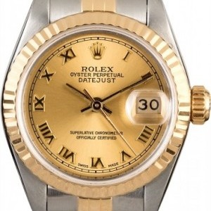 Rolex Womens  Datejust 69173 Champagne Roman Roman 789227