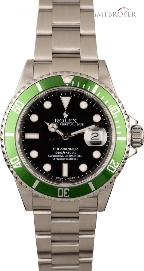 Rolex Submariner 16610T Kermit Green Anniversary Bezel Bezel 840058
