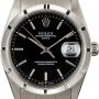 Rolex PreOwned  Date 15210 Black Dial Steel Oyster