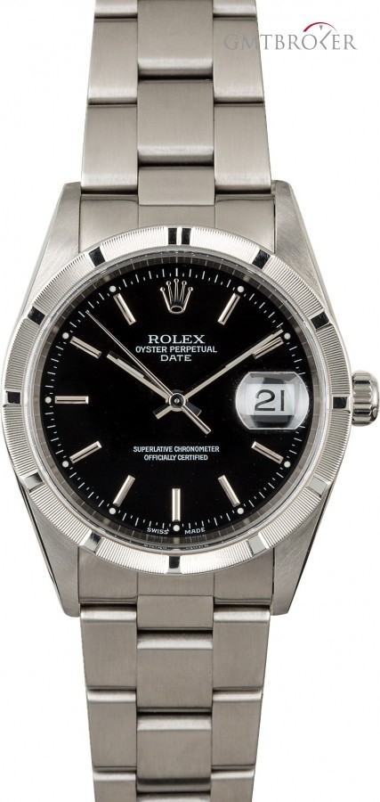 Rolex PreOwned  Date 15210 Black Dial Steel Oyster Oyster 832943