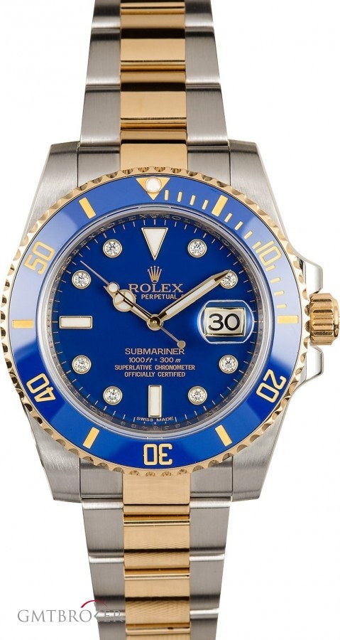 Rolex PreOwned  Submariner 116613 Blue Dial with Diamond 116613 850085