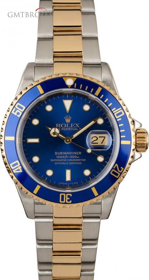 Rolex Used  Two Tone Submariner 16613 Divers Bezel 16613 850982
