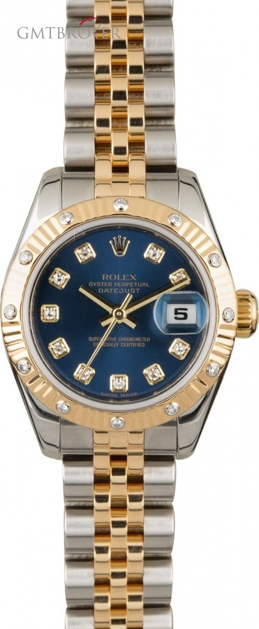 Rolex Used  Lady-Datejust 179313 Blue Diamond Dial Dial 845179