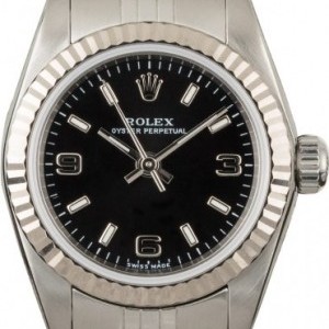 Rolex Ladies  Oyster Perpetual 76094 Black Dial 76094 851372