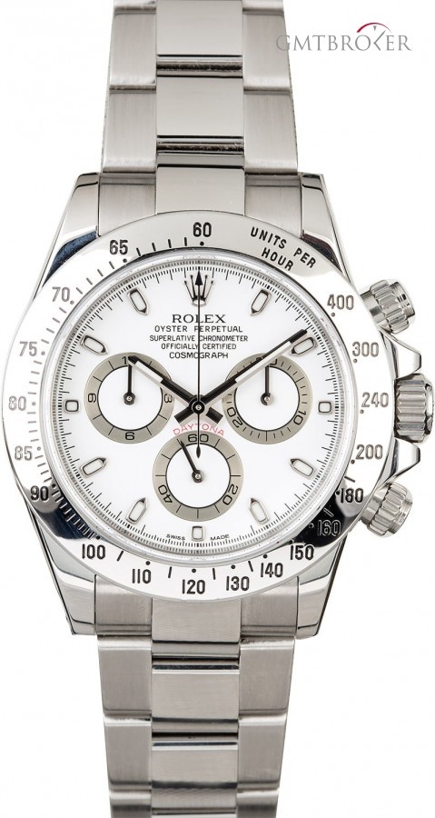 Rolex Daytona 116520 White Dial Steel Cosmograph 116520 824702