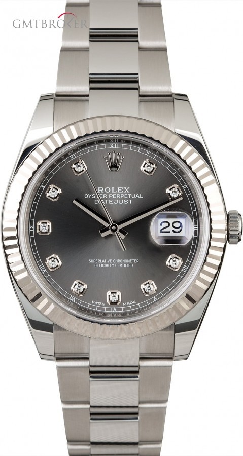 Rolex Datejust II Ref 126334 Dark Rhodium Diamond Dial Dial 844333