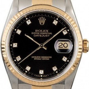 Rolex DateJust Stainless  Gold Diamond Dial 16233 16233 823496
