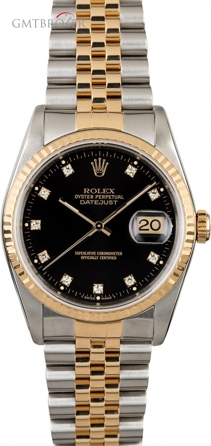 Rolex DateJust Stainless  Gold Diamond Dial 16233 16233 823496