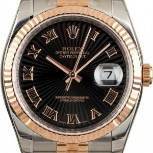 Rolex Datejust 116231 Black Sunburst Dial Rose Gold Gold 853031