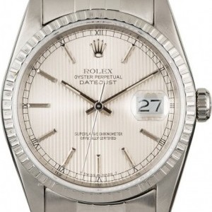 Rolex Used  Datejust 16220 Silver Tapestry Dial Dial 843952