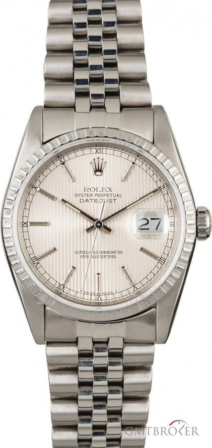 Rolex Used  Datejust 16220 Silver Tapestry Dial Dial 843952