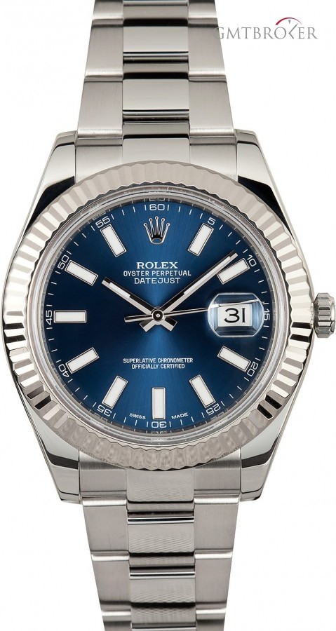 Rolex PreOwned  Datejust 116334 Blue Luminous Dial 116334 840480