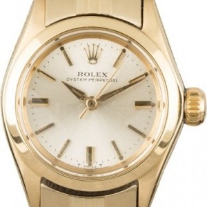 Rolex Used  Oyster Perpetual 6618 Yellow Gold Honeycomb Band 851969