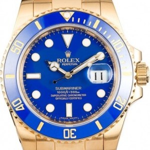 Rolex Gold Submariner 116618 Blue Blue 741783