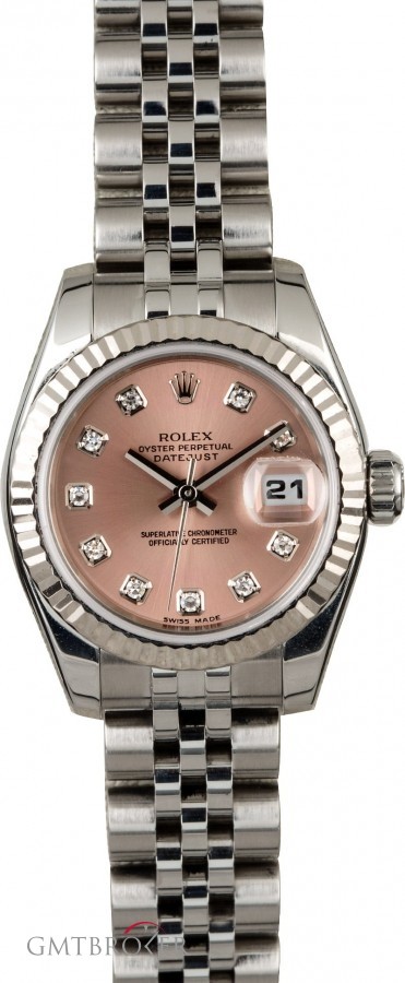 Rolex Ladies Datejust 179174 Salmon Diamond Dial 179174 833798
