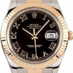 Rolex Two Tone  Datejust 116333 Black Roman Dial Dial 801936